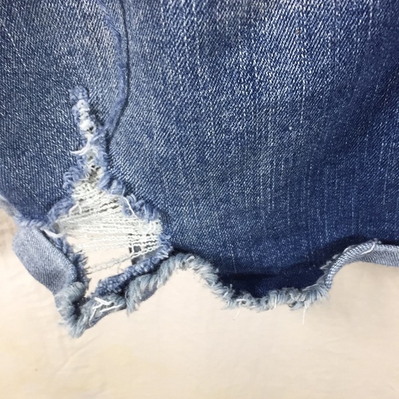 Denim Distressed Shortalls Size L/G  (11-13) - Picture 6 of 7